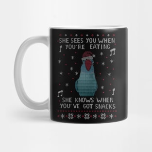 Christmas Snack Female Blue Ringneck Mug